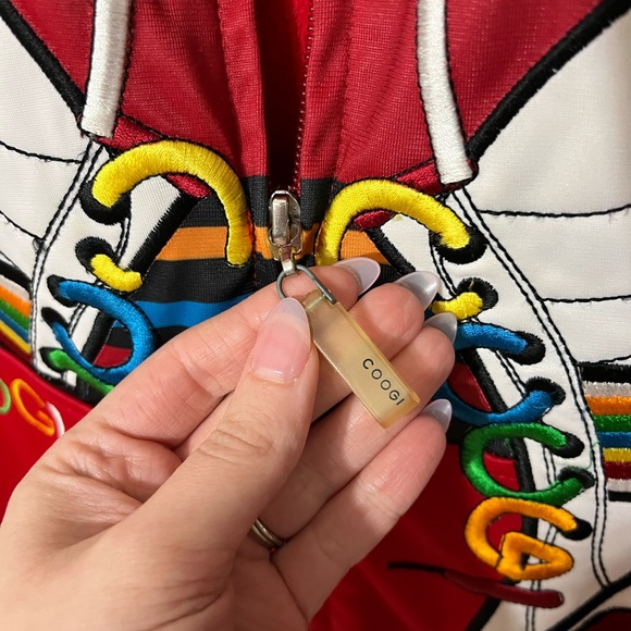 COOGI red shoe lace zip up track bomber jacket size XXL - Picture 10 of 14